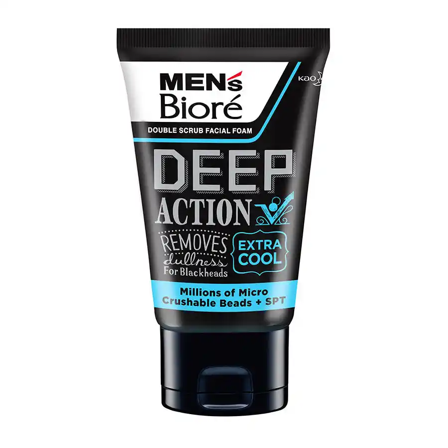 Double Scrub Facial Foam Deep Clean Extra Cool จาก Biore Men’s 100 ml
